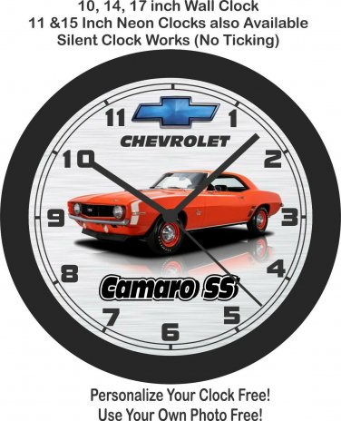1969 Chevrolet Camaro SS Wall Clock-Free US Ship-Choose 1 of 3