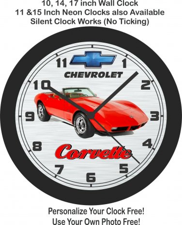 1974 Chevrolet Corvette Convertible Wall Clock-Free US Ship