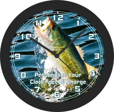 Fishing Bass Wall Clock-Personalize Your Clock Free Of Charge!