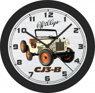 Willys CJ3-B Jeep Wall Clock-Free US Ship