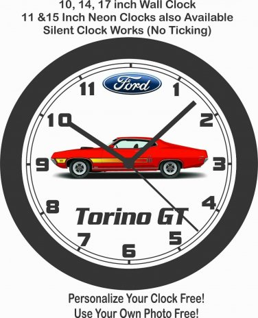 1970  FORD TORINO GT WALL CLOCK-MUSTANG, GALAXIE, LTD, CHEVELLE