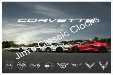 Chevrolet All Generations Corvette Full Poster-Free US Ship