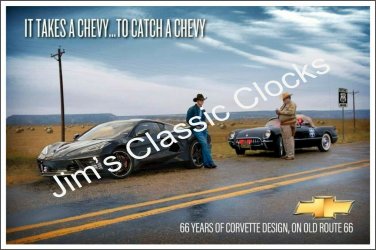 Chevrolet "It Takes A Chevy To Catch A Chevy" Corvette Poster-Free US Ship