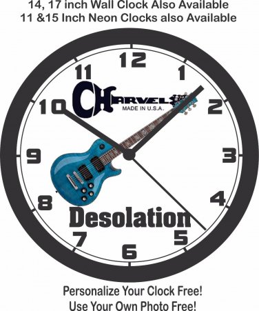 CHARVEL DESOLATION GUITAR WALL CLOCK-FREE USA SHIP-FENDER-GIBSON