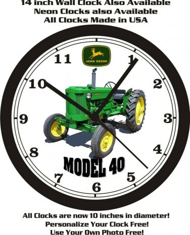 JOHN DEERE MODEL 40 TRACTOR WALL CLOCK-FREE USA SHIP