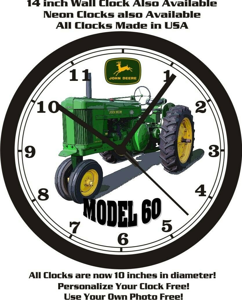 JOHN DEERE MODEL 60 TRACTOR WALL CLOCKFREE USA SHIP