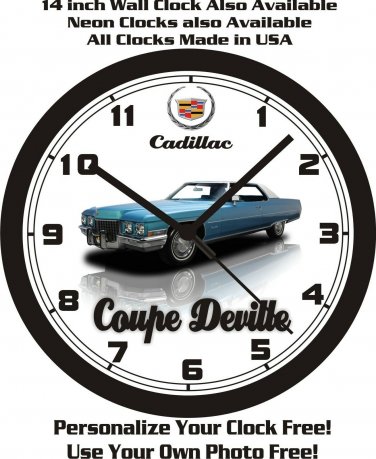 1971 CADILLAC COUPE DeVILLE WALL CLOCK-FREE USA SHIP!