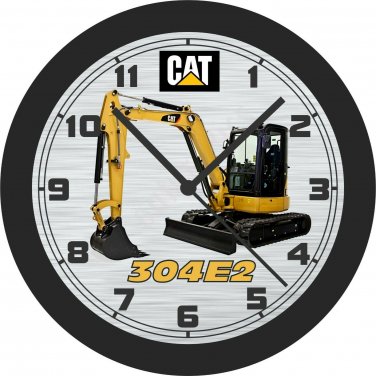 Cat 304E2 Mini Hydraulic Excavator Wall Clock-Free US Ship