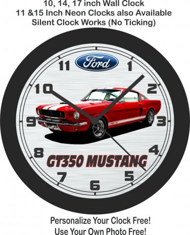 1965 Ford GT350 Mustang (Red) Wall Clock-Free US Ship