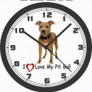 I LOVE MY PIT BULL WALL CLOCK-FREE USA SHIP-Use your photo free!