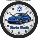 Volkswagen Turbo Beetle (Blue) Wall Clock-Free US Ship