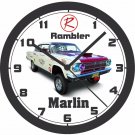 RAMBLER MARLIN NHRA RACE CAR WALL CLOCK,FREE USA SHIP, AMC, FORD, CHEVROLET