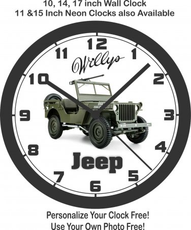 1943 WILLYS MILITARY JEEP WALL CLOCK-FREE USA SHIP!-Ford, Dodge