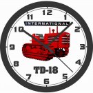 INTERNATIONAL TD-18 CRAWLER WALL CLOCK- USA SHIP!-Farmall, John Deere