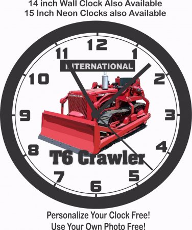 INTERNATIONAL T6 CRAWLER WALL CLOCK-FARMALL, JOHN DDERE