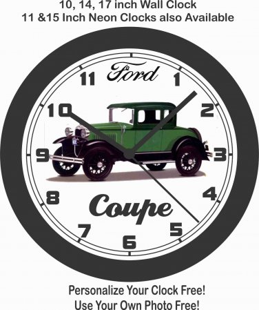 1930 FORD COUPE WALL CLOCK-FREE USA SHIP-Other colors available!