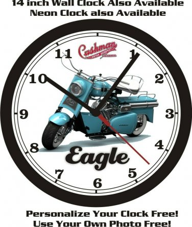 CUSHMAN EAGLE MOTORSCOOTER WALL CLOCK-FREE USA SHIP!