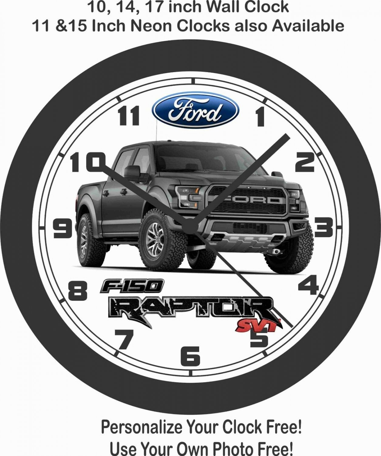2018 FORD F150 RAPTOR PICKUP TRUCK WALL CLOCKFREE USA SHIP, RAM, SILVERADO