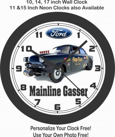 1952 FORD MAINLINE GASSER HOT ROD  WALL CLOCK-FREE USA SHIP