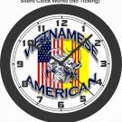 VIETNAMESE AMERICAN WALL CLOCK-VIETNAM, ARMY, NAVY, MARINES, AIR FORCE