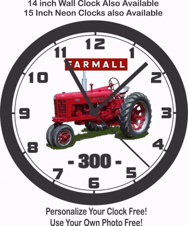 INTERNATIONAL-FARMALL 300 TRACTOR WALL CLOCK-JOHN DEERE
