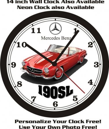 MERCEDES BENZ 190SL WALL CLOCK-FREE USA SHIP!