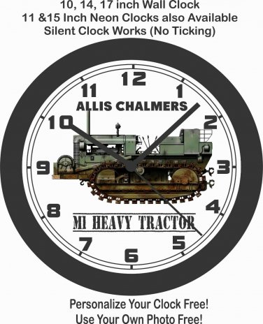 ALLIS CHALMERS M1 HEAVY TRACTOR WALL CLOCK-FREE USA SHIP!