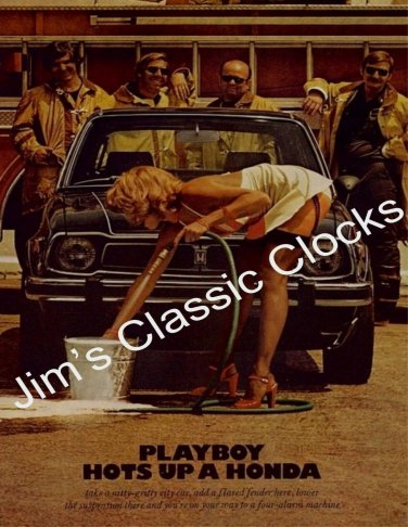 Playboy Hots Up A Honda Civic Print Advertisement Poster-Accord, Nissan, Datsun