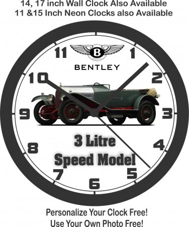FORD 1927 BENTLEY 3 LITRE SPEED MODEL WALL CLOCK CHEVROLET TRIUMPH 