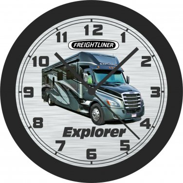 Freightliner Explorer Motor Home Wall Clock-Add Your Business Name Free!
