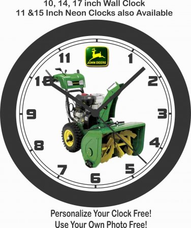 JOHN DEERE SNOW BLOWER WALL CLOCK-FREE USA SHIP!