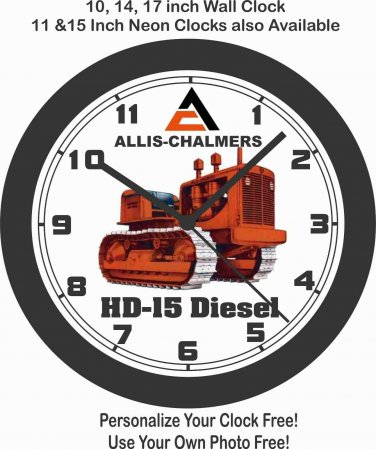 ALLIS-CHALMERS HD-15 DIESEL CRAWLER WALL CLOCK-JOHN DEERE, INTERNATIONAL