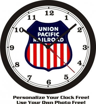 UNION PACIFIC RAILROAD EMBLEM WALL CLOCK-FREE USA SHIP!