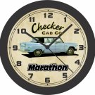 Checker Marathon Wall Clock-Free US Ship, Ford, Chevrolet, Dodge, AMC