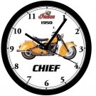 1950 INDIAN CHIEF MOTORCYCLE WALL CLOCK-FREE USA SHIP