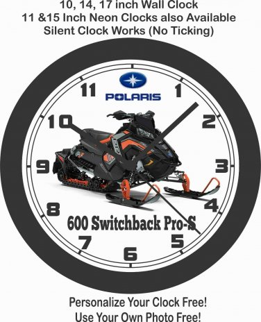 2019 POLARIS 600 SWITCHBACK PRO-S SNOWMOBILE WALL CLOCK-FREE USA SHIP