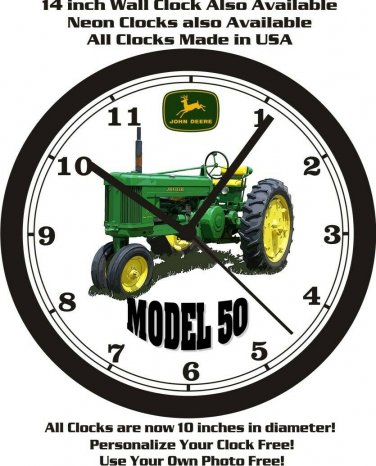 JOHN DEERE MODEL 50 TRACTOR WALL CLOCK-FREE USA SHIP