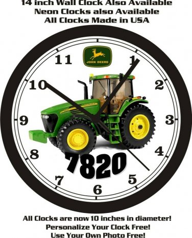 JOHN DEERE 7820 TRACTOR WALL CLOCK-FREE USA SHIP