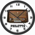 PHILETTA ANTIQUE RADIO WALL CLOCK-RCA, PHILCO, MOTOROLA-Free USA Ship