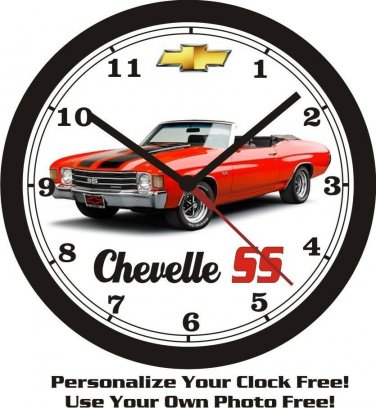 1972 CHEVROLET CHEVELLE SS CONV. WALL CLOCK-FREE USA SHIP!