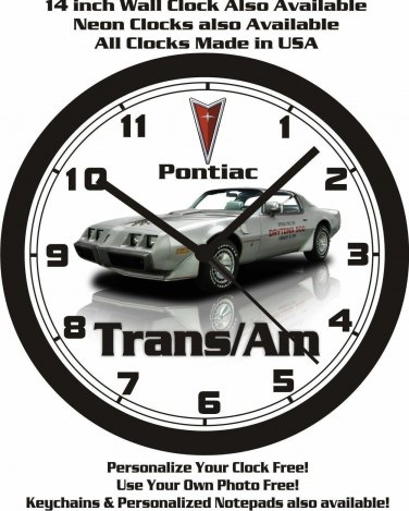 1979 PONTIAC TRANS AM INDY PACE CAR WALL CLOCK-FREE USA SHIP!