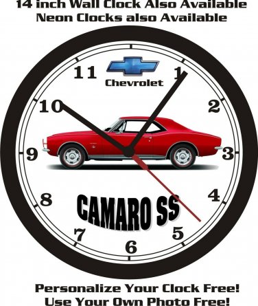 CHEVROLET CAMARO SS WALL CLOCK-FREE US SHIP-NEW!