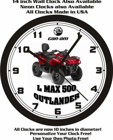 2015 CAN-AM L MAX 500 OUTLANDER ATV WALL CLOCK-FREE USA SHIP!