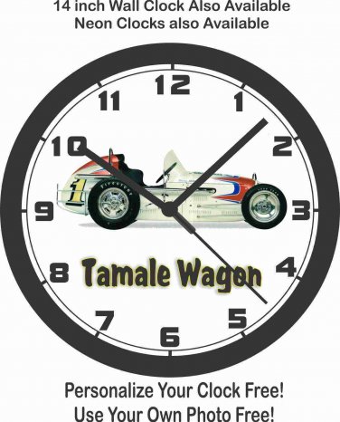 ALEX FOODS TAMALE WAGON SPRINT CAR WALL CLOCK-FREE USA SHIP!