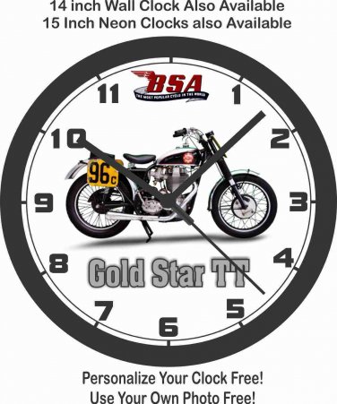 BSA GOLD STAR TT FLAT TRACK RACER WALL CLOCK-TRIUMPH, HARLEY, Ducati, BMW