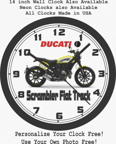 2016 DUCATI SCRAMBLER FLAT TRACK WALL CLOCK-FREE USA SHIP