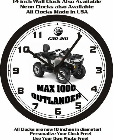 2015 CAN-AM MAX 1000 OUTLANDER ATV WALL CLOCK-FREE USA SHIP!'