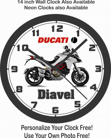 2015 DUCATI DIAVEL MOTORCYCLE WALL CLOCK-FREE USA SHIP