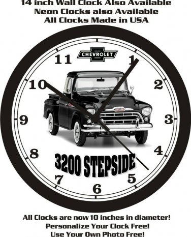 1957 CHEVROLET 3200 STEPSIDE PICKUP WALL CLOCK-FREE USA SHIP!