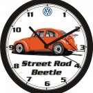 VOLKSWAGEN STREET-ROD BEETLE WALL CLOCK-NEW!